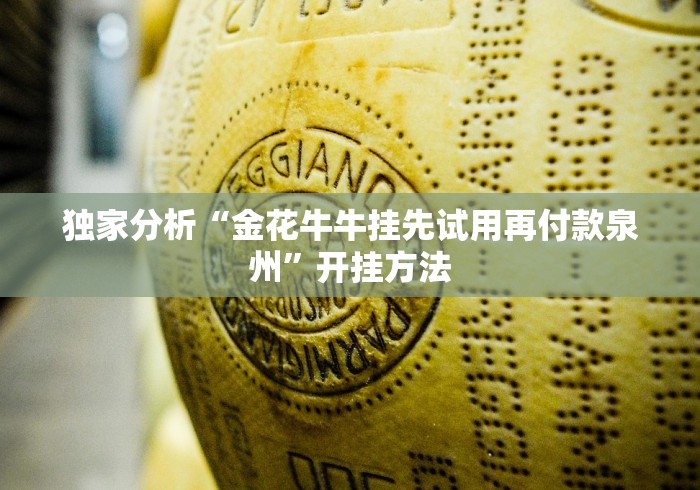 独家分析“金花牛牛挂先试用再付款泉州”开挂方法