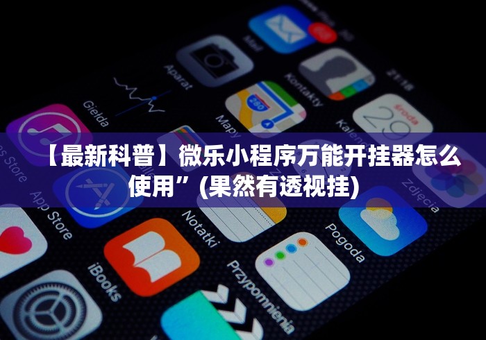 【最新科普】微乐小程序万能开挂器怎么使用”(果然有透视挂)