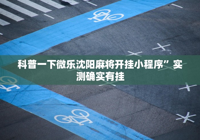科普一下微乐沈阳麻将开挂小程序”实测确实有挂