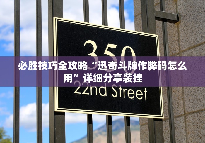 必胜技巧全攻略“迅奇斗牌作弊码怎么用”详细分享装挂