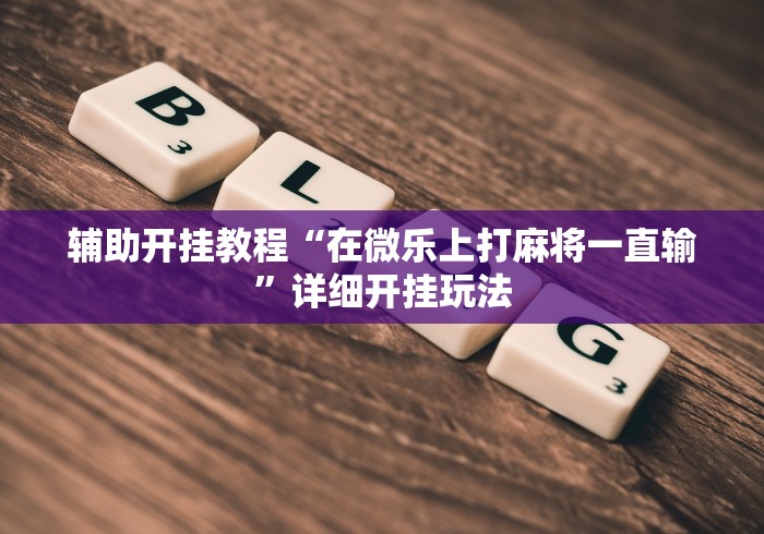 辅助开挂教程“在微乐上打麻将一直输”详细开挂玩法