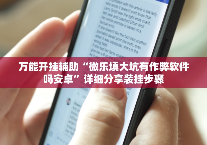 万能开挂辅助“微乐填大坑有作弊软件吗安卓”详细分享装挂步骤