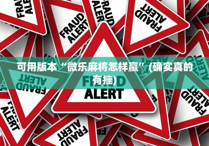 可用版本“微乐麻将怎样赢”(确实真的有挂)