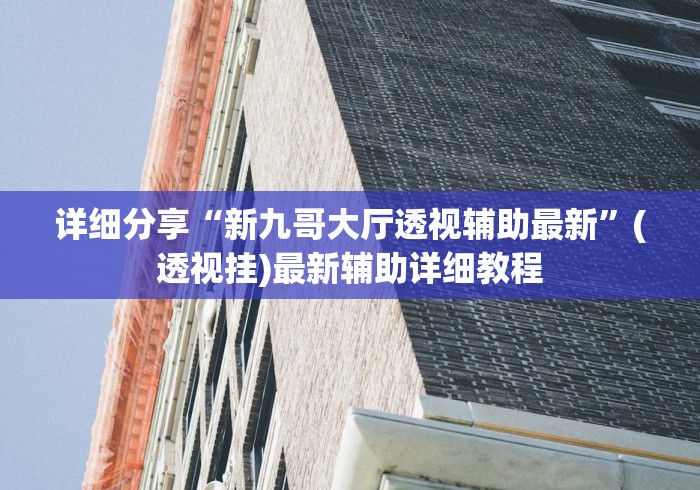 详细分享“新九哥大厅透视辅助最新”(透视挂)最新辅助详细教程
