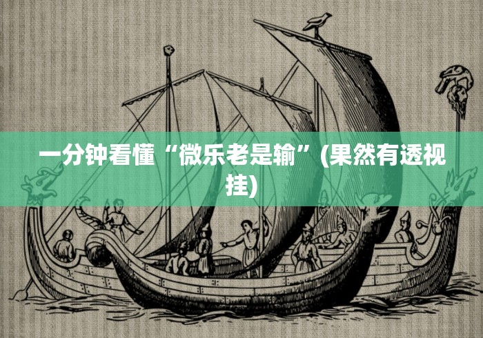 一分钟看懂“微乐老是输”(果然有透视挂)