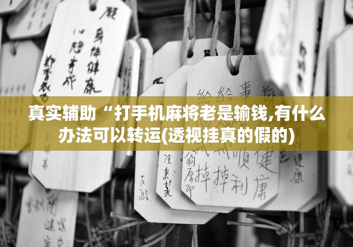 真实辅助“打手机麻将老是输钱,有什么办法可以转运(透视挂真的假的)