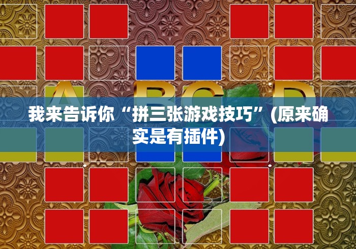 我来告诉你“拼三张游戏技巧”(原来确实是有插件)