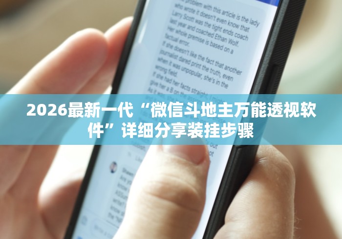 2026最新一代“微信斗地主万能透视软件	”详细分享装挂步骤