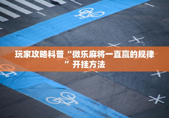 玩家攻略科普“微乐麻将一直赢的规律	”开挂方法
