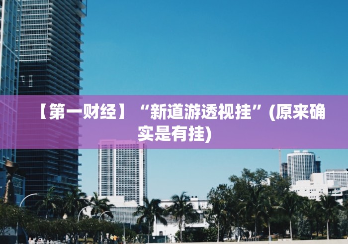 【第一财经】“新道游透视挂”(原来确实是有挂)