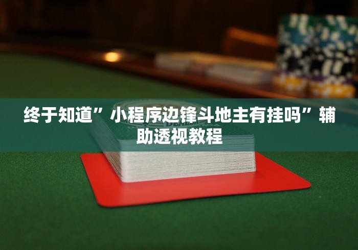 终于知道”小程序边锋斗地主有挂吗	”辅助透视教程