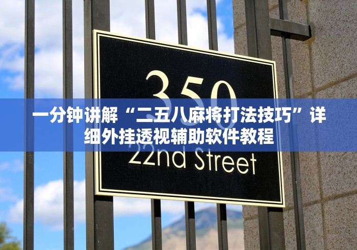一分钟讲解“二五八麻将打法技巧”详细外挂透视辅助软件教程