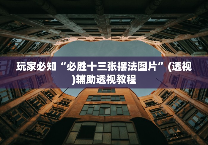 玩家必知“必胜十三张摆法图片”(透视)辅助透视教程