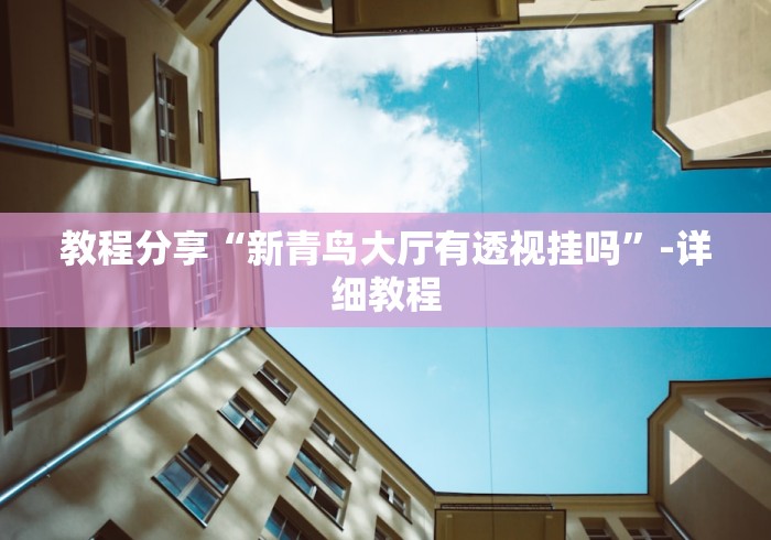 教程分享“新青鸟大厅有透视挂吗”-详细教程
