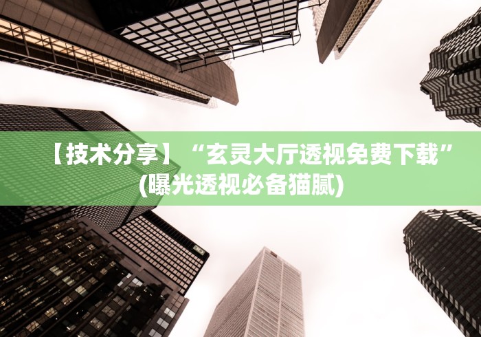 【技术分享】“玄灵大厅透视免费下载”(曝光透视必备猫腻)