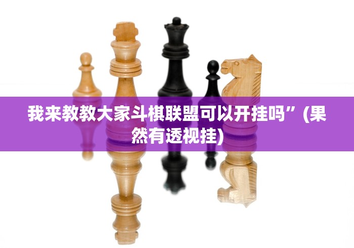 我来教教大家斗棋联盟可以开挂吗”(果然有透视挂)
