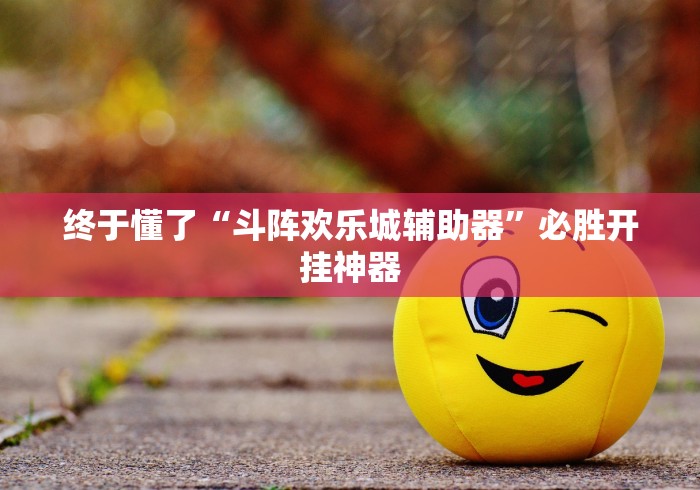 终于懂了“斗阵欢乐城辅助器”必胜开挂神器