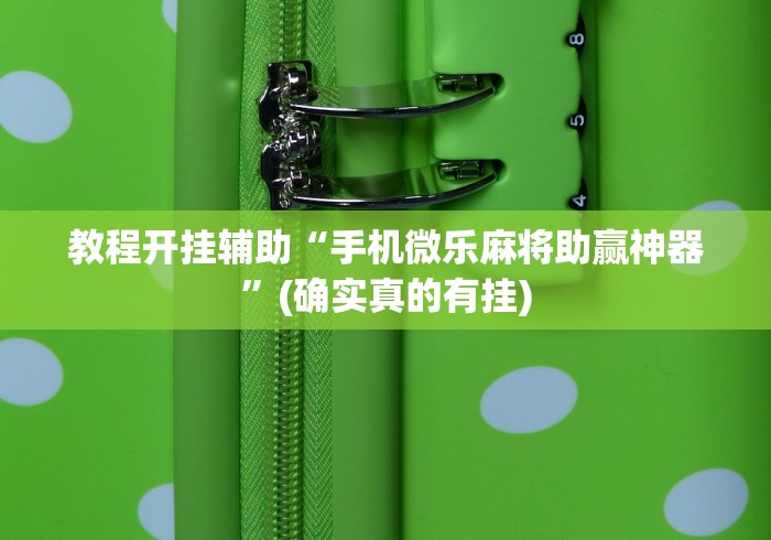 教程开挂辅助“手机微乐麻将助赢神器	”(确实真的有挂)